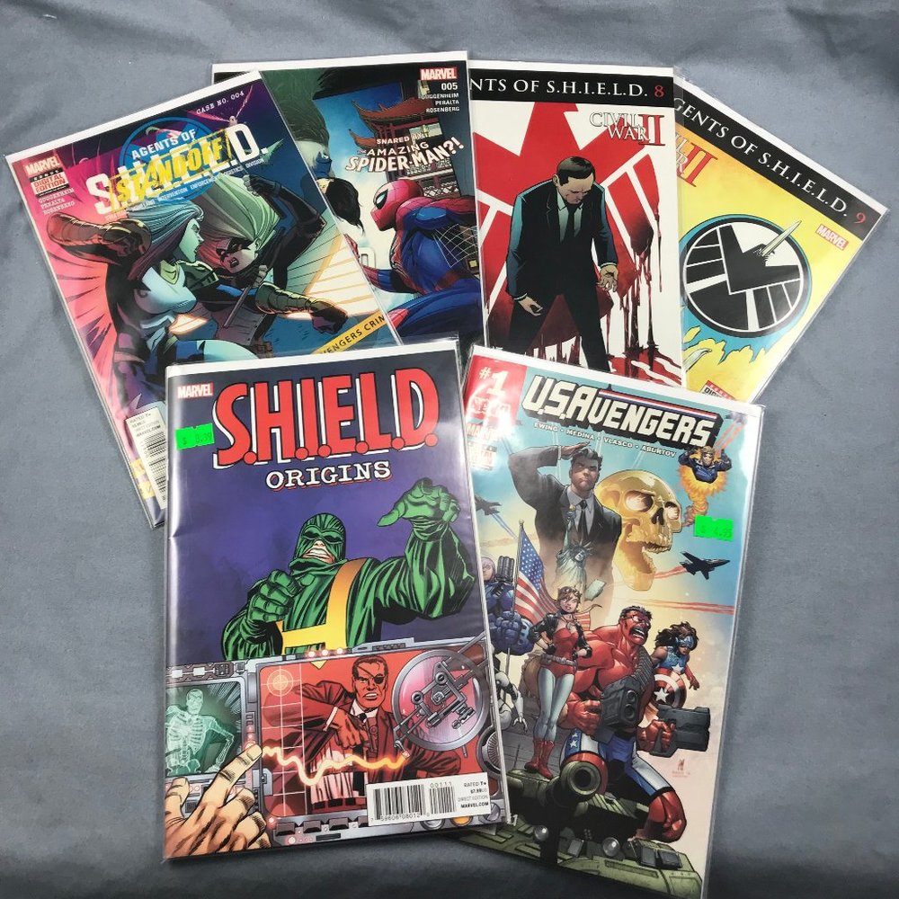Agents of SHIELD 4 5 8 9 Marvel Comic 2016 + Origins + USA Avengers #1 Lot of 6